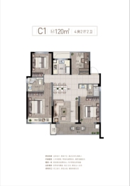 宝龙融信新世邸4室2厅1厨2卫建面120.00㎡