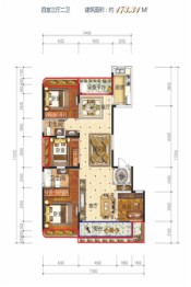 高新现代城4室3厅2厨2卫建面173.34㎡