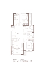 中交香颂3室2厅1厨1卫建面101.00㎡