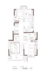 中交香颂3室2厅1厨1卫建面93.00㎡