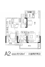 恒达君御府3室2厅1厨2卫建面120.00㎡