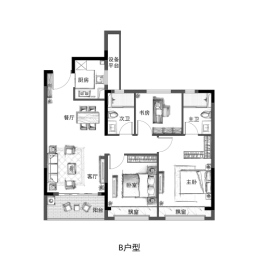 金辉天镜云著3室2厅1厨2卫建面95.00㎡