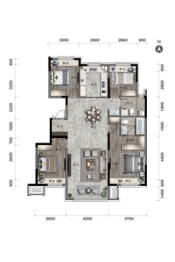 保利时光印象4室2厅1厨2卫建面138.00㎡