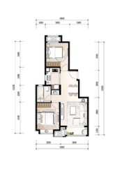 绿城·燕语桃源2室2厅1厨1卫建面85.00㎡