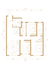 保利公园壹号3室2厅1厨2卫建面125.00㎡