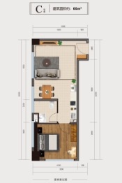 恒大同景国际城1室1厅1卫建面66.00㎡