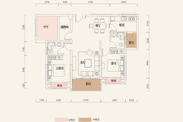 常盛文博苑2室2厅1厨2卫建面101.51㎡