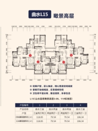 梓山湖恒大养生谷2室2厅1厨1卫建面79.54㎡