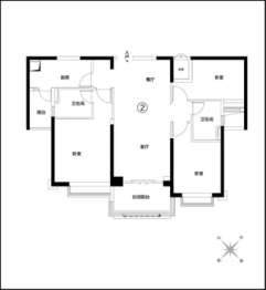 恒大中央广场3室2厅1厨2卫建面147.00㎡