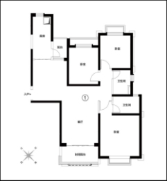 恒大中央广场3室2厅1厨2卫建面168.00㎡