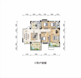 碧桂园滨江府4室2厅1厨2卫建面142.00㎡