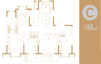8号楼建面约138㎡户型