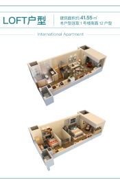 高力国际SOHO1室2厅1卫建面41.55㎡