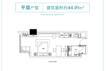 高力国际SOHO44.91平米户型