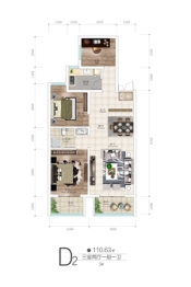 西固人家御园3室2厅1厨1卫建面110.63㎡