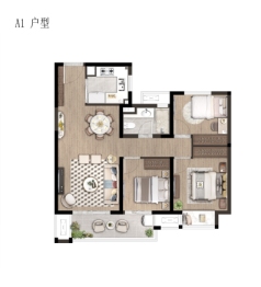 保利融侨时光印象3室2厅1厨1卫建面95.00㎡