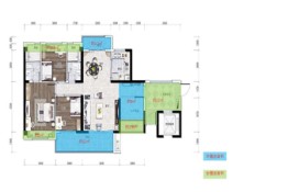 碧桂园新城之光4室2厅1厨2卫建面125.00㎡