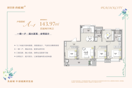 新空港孔雀城天玺4室2厅1厨2卫建面143.97㎡