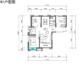 上河郡 澜岸3室2厅1厨1卫建面101.55㎡