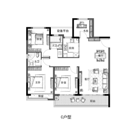 金辉天镜云著4室2厅1厨2卫建面115.00㎡