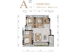 融信海月渝州4室5厅1厨2卫建面118.37㎡