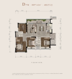 金隅上城郡4室2厅1厨2卫建面143.00㎡