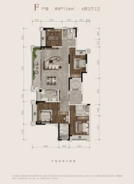 金隅上城郡4室2厅1厨3卫建面154.00㎡