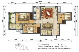 陈仓·盛世华庄3室2厅1厨2卫建面112.16㎡