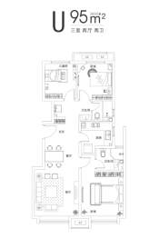 中骏悦景湾3室2厅1厨2卫建面95.00㎡