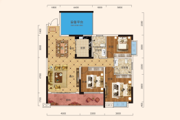 飞翔华府4室2厅1厨2卫建面127.82㎡