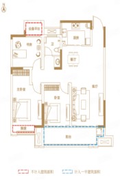 发能滨河首府3室2厅1厨1卫建面103.00㎡