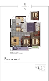 中国铁建湘语梅溪3室2厅1厨2卫建面109.00㎡