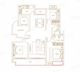 龙湖美景3室2厅2厨2卫建面135.30㎡