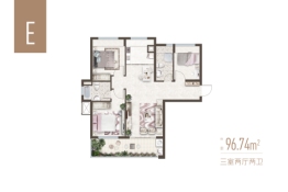 高盛·平沙上院3室2厅1厨2卫建面96.74㎡