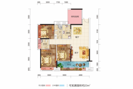 新时代广场4室2厅1厨2卫建面118.50㎡