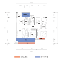 酃湖万达广场3室2厅1厨2卫建面115.00㎡