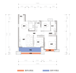 酃湖万达广场3室2厅1厨2卫建面115.00㎡