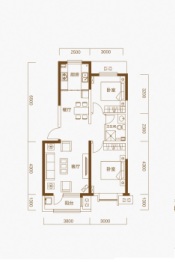 宝升昌·悦郡府2室2厅1厨1卫建面90.00㎡