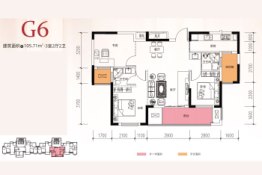 宇业 东方红郡3室2厅1厨2卫建面105.71㎡