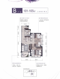 时代风华3室2厅1厨2卫建面101.00㎡