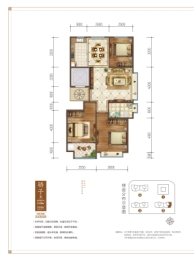 城投东方公馆3室2厅1厨1卫建面113.96㎡