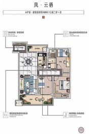 碧桂园正荣凤凰城3室2厅1厨1卫建面108.00㎡