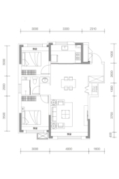 龙腾英才时代2室2厅1厨1卫建面83.00㎡