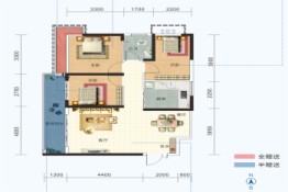 雁鸣江畔3室2厅1厨1卫建面93.00㎡