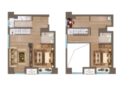 卓悦中心2室1厅1厨2卫建面65.73㎡