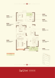 恒顺·紫御鸿园3室2厅1厨2卫建面121.00㎡