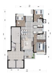 雍颐湾3室2厅1厨2卫建面98.00㎡