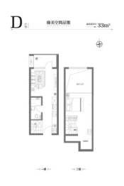 鲁商蓝岸丽舍1室1厅1厨1卫建面33.00㎡