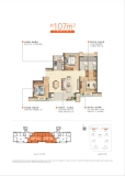 滨海鼎新崇文府A2户型107㎡