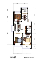 承德·现代城3室2厅1厨1卫建面89.25㎡